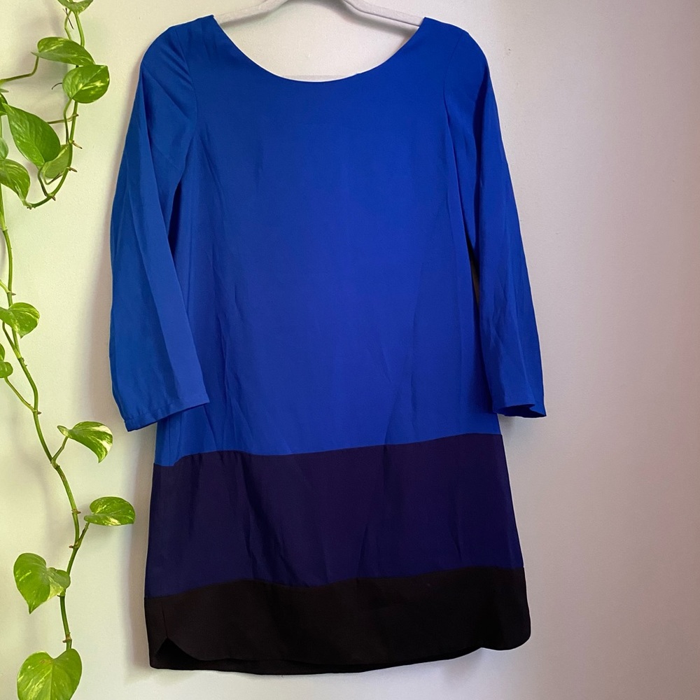 Blue Color Block Dress
